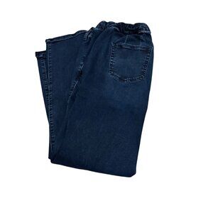Torrid Elastic Waist Dark Wash Straight Leg Jeans Women's Size‎ 2T Cotton Blend